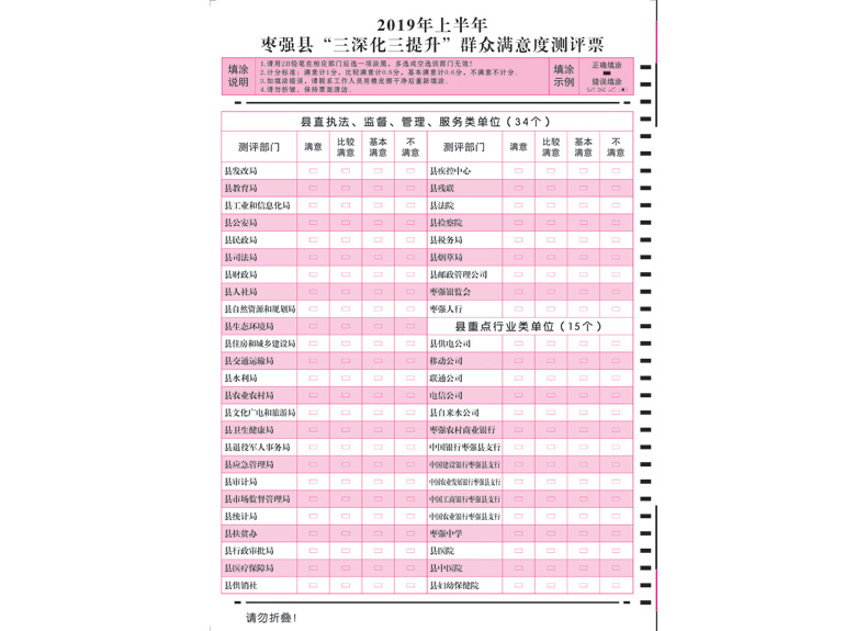 枣强县群众满意度测评